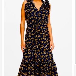 Floral ruffle midi Banana Republic worn once
